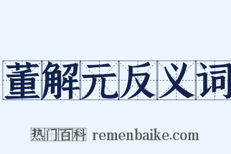 董解元反义词是什么意思的图片